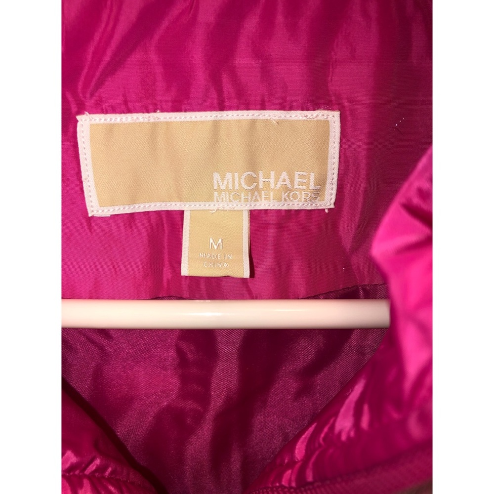NWOT hot pink Michael Kors puffer vest - Picture 2 of 3
